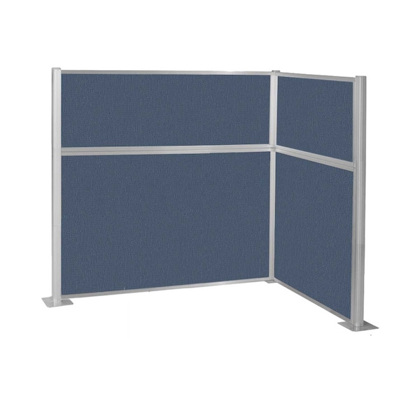 Pre-Configured Hush Panel Cubicle (L Shape) 6' x 4' Ocean Fabric